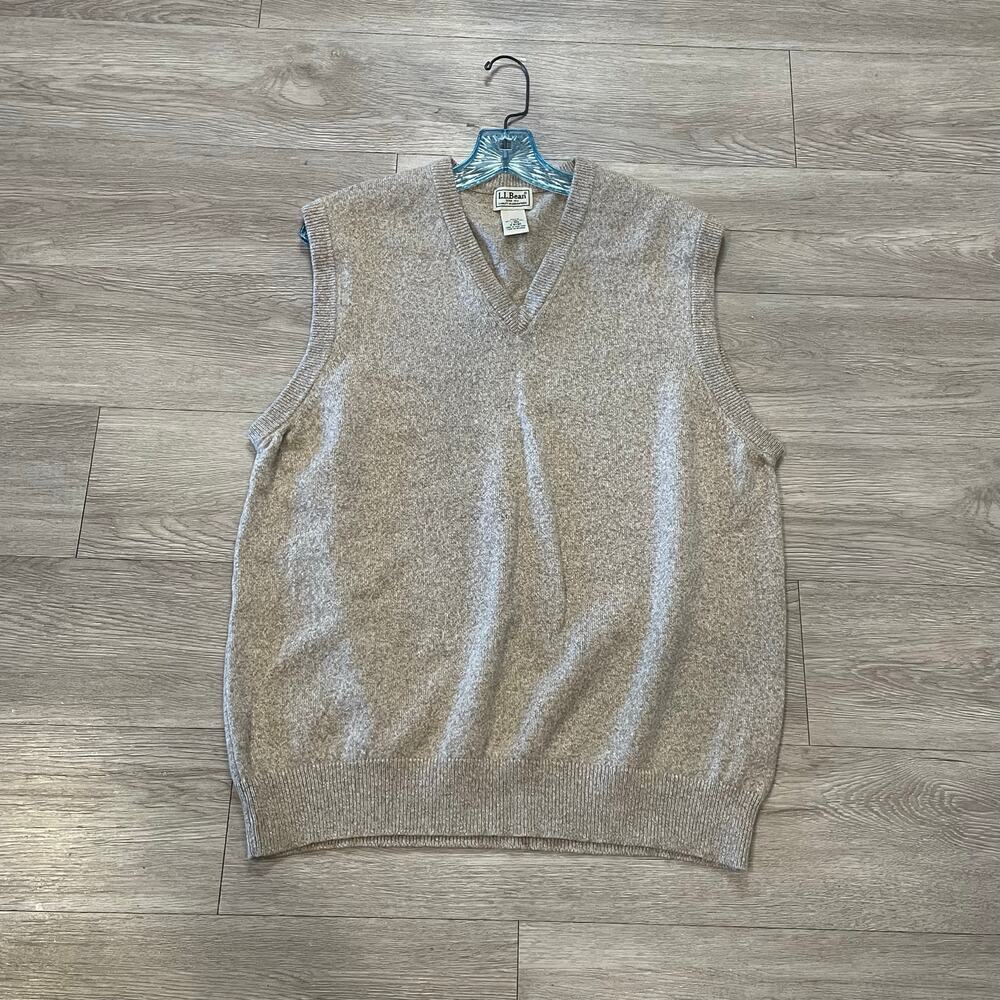 L.L Bean 100% Wool Sweater Vest Classic Academia Preppy Mens Large